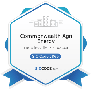 Commonwealth Agri Energy - SIC Code 2869 - Industrial Organic Chemicals, Not Elsewhere Classified