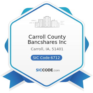 Carroll County Bancshares Inc - SIC Code 6712 - Offices of Bank Holding Companies