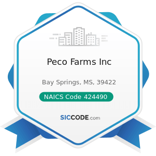 Peco Farms Inc - NAICS Code 424490 - Other Grocery and Related Products Merchant Wholesalers