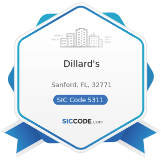 Dillard's - SIC Code 5311 - Department Stores