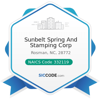 Sunbelt Spring And Stamping Corp - NAICS Code 332119 - Metal Crown, Closure, and Other Metal...