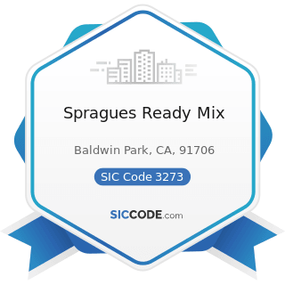 Spragues Ready Mix - SIC Code 3273 - Ready-Mixed Concrete