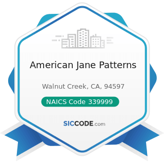 American Jane Patterns - NAICS Code 339999 - All Other Miscellaneous Manufacturing