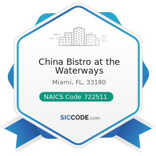 China Bistro at the Waterways - NAICS Code 722511 - Full-Service Restaurants
