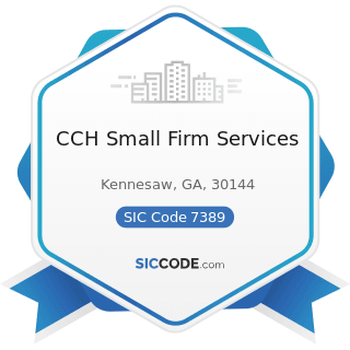 CCH Small Firm Services - SIC Code 7389 - Business Services, Not Elsewhere Classified