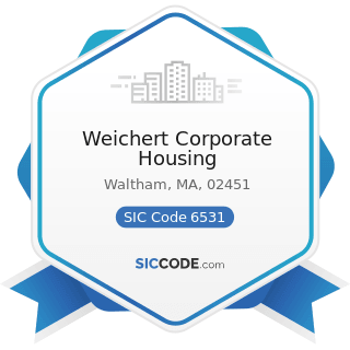 Weichert Corporate Housing - SIC Code 6531 - Real Estate Agents and Managers