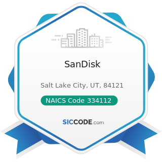 SanDisk - NAICS Code 334112 - Computer Storage Device Manufacturing