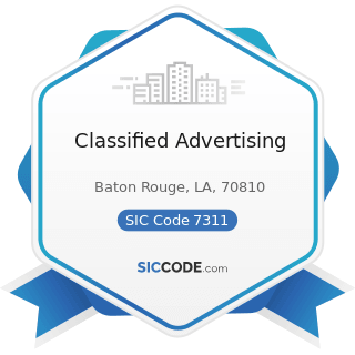 Classified Advertising - SIC Code 7311 - Advertising Agencies