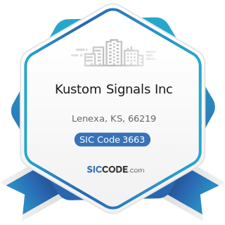 Kustom Signals Inc - SIC Code 3663 - Radio and Television Broadcasting and Communications...