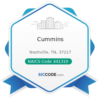 Cummins - NAICS Code 441310 - Automotive Parts and Accessories Stores
