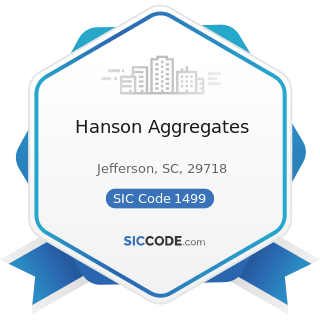Hanson Aggregates - SIC Code 1499 - Miscellaneous Nonmetallic Minerals, except Fuels