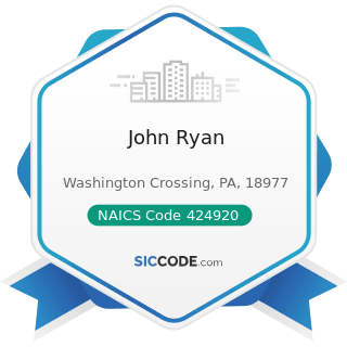 John Ryan - NAICS Code 424920 - Book, Periodical, and Newspaper Merchant Wholesalers