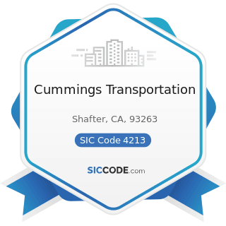 Cummings Transportation - SIC Code 4213 - Trucking, except Local