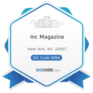 Inc Magazine - SIC Code 5994 - News Dealers and Newsstands