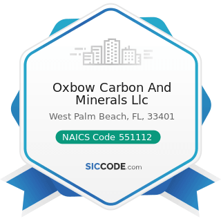Oxbow Carbon And Minerals Llc - NAICS Code 551112 - Offices of Other Holding Companies