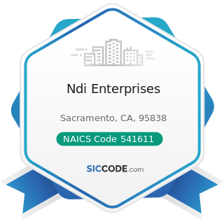 Ndi Enterprises - NAICS Code 541611 - Administrative Management and General Management...