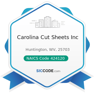 Carolina Cut Sheets Inc - NAICS Code 424120 - Stationery and Office Supplies Merchant Wholesalers