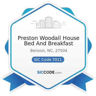 Preston Woodall House Bed And Breakfast - SIC Code 7011 - Hotels and Motels
