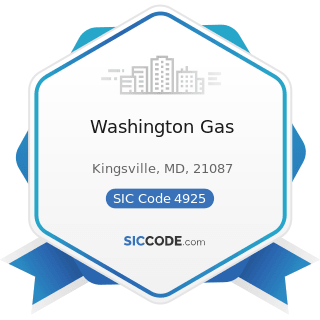 Washington Gas - SIC Code 4925 - Mixed, Manufactured, or Liquefied Petroleum Gas Production...