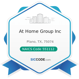 At Home Group Inc - NAICS Code 551112 - Offices of Other Holding Companies