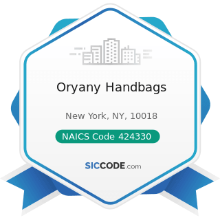 Oryany Handbags - NAICS Code 424330 - Women's, Children's, and Infants' Clothing and Accessories...