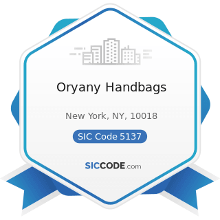 Oryany Handbags - SIC Code 5137 - Women's, Children's, and Infants' Clothing and Accessories