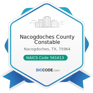 Nacogdoches County Constable - NAICS Code 561613 - Armored Car Services