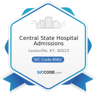 Central State Hospital Admissions - SIC Code 8062 - General Medical and Surgical Hospitals