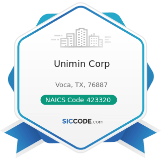 Unimin Corp - NAICS Code 423320 - Brick, Stone, and Related Construction Material Merchant...