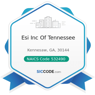 Esi Inc Of Tennessee - NAICS Code 532490 - Other Commercial and Industrial Machinery and...