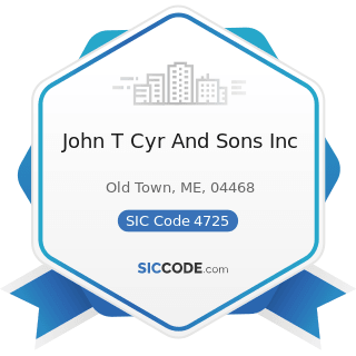 John T Cyr And Sons Inc - SIC Code 4725 - Tour Operators