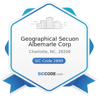 Geographical Secuon Albemarle Corp - SIC Code 2899 - Chemicals and Chemical Preparations, Not...