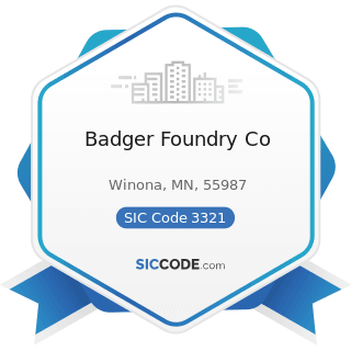 Badger Foundry Co - SIC Code 3321 - Gray and Ductile Iron Foundries