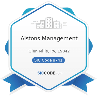 Alstons Management - SIC Code 8741 - Management Services