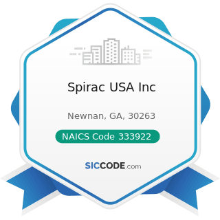 Spirac USA Inc - NAICS Code 333922 - Conveyor and Conveying Equipment Manufacturing