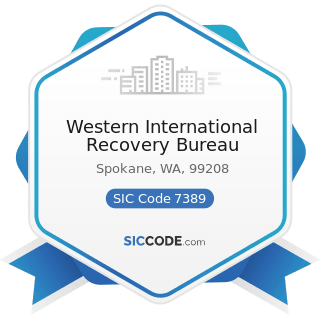 Western International Recovery Bureau - SIC Code 7389 - Business Services, Not Elsewhere...