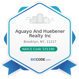 Aguayo And Huebener Realty Inc - NAICS Code 531190 - Lessors of Other Real Estate Property