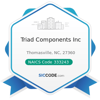 Triad Components Inc - NAICS Code 333243 - Sawmill, Woodworking, and Paper Machinery...