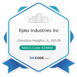 Epko Industries Inc - NAICS Code 424950 - Paint, Varnish, and Supplies Merchant Wholesalers