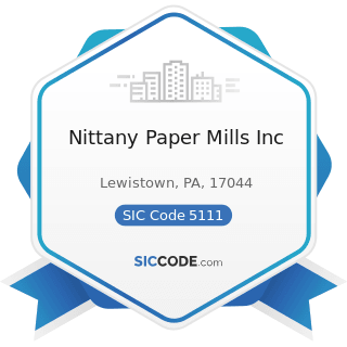 Nittany Paper Mills Inc - SIC Code 5111 - Printing and Writing Paper