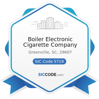 Boiler Electronic Cigarette Company - SIC Code 5719 - Miscellaneous Home Furnishings Stores