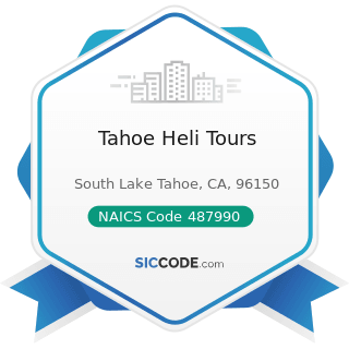 Tahoe Heli Tours - NAICS Code 487990 - Scenic and Sightseeing Transportation, Other