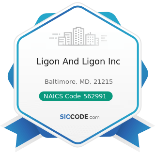 Ligon And Ligon Inc - NAICS Code 562991 - Septic Tank and Related Services