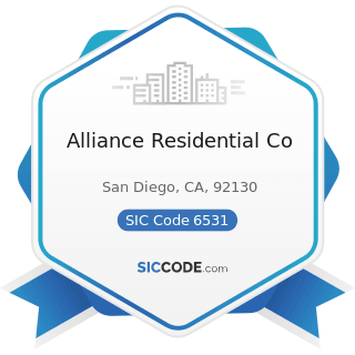 Alliance Residential Co - SIC Code 6531 - Real Estate Agents and Managers