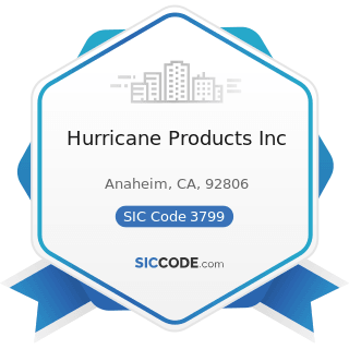 Hurricane Products Inc - SIC Code 3799 - Transportation Equipment, Not Elsewhere Classified