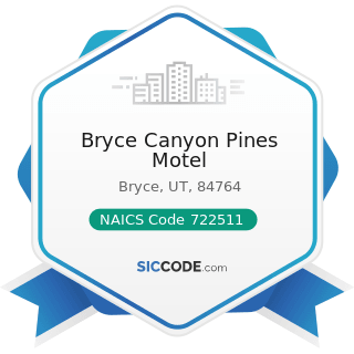 Bryce Canyon Pines Motel - NAICS Code 722511 - Full-Service Restaurants