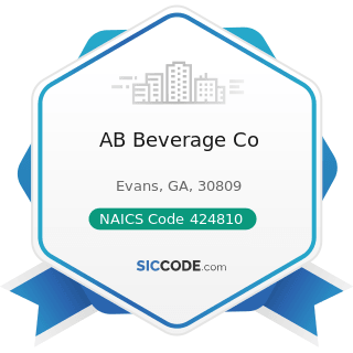 AB Beverage Co - NAICS Code 424810 - Beer and Ale Merchant Wholesalers