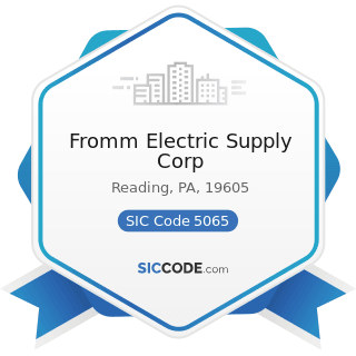 Fromm Electric Supply Corp - SIC Code 5065 - Electronic Parts and Equipment, Not Elsewhere...