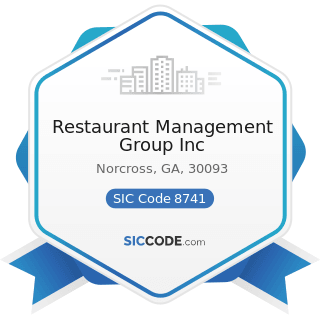 Restaurant Management Group Inc - SIC Code 8741 - Management Services