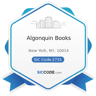 Algonquin Books - SIC Code 2731 - Books: Publishing, or Publishing and Printing
